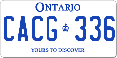 ON license plate CACG336