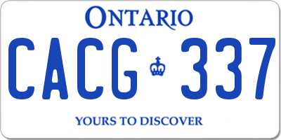 ON license plate CACG337