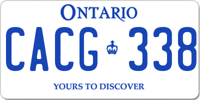 ON license plate CACG338