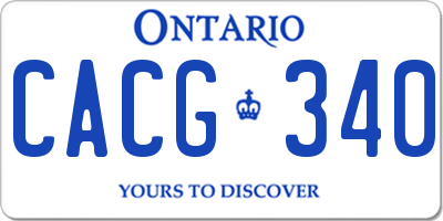 ON license plate CACG340