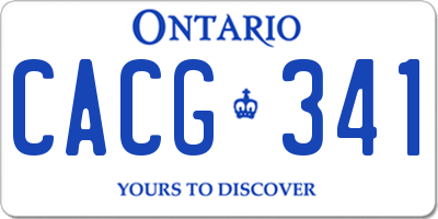 ON license plate CACG341