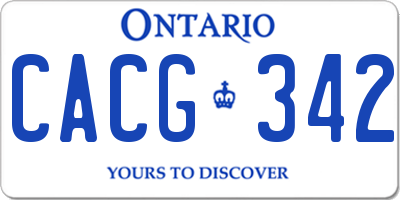 ON license plate CACG342