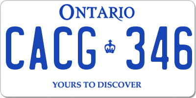 ON license plate CACG346