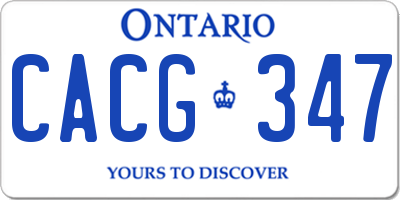 ON license plate CACG347