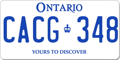 ON license plate CACG348