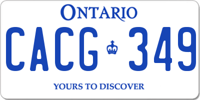 ON license plate CACG349