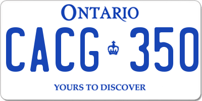 ON license plate CACG350