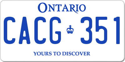 ON license plate CACG351