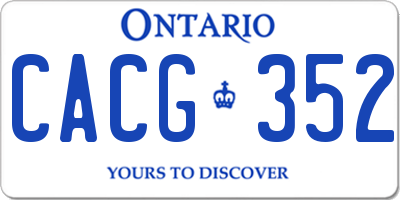 ON license plate CACG352