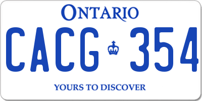 ON license plate CACG354