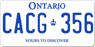 ON license plate CACG356