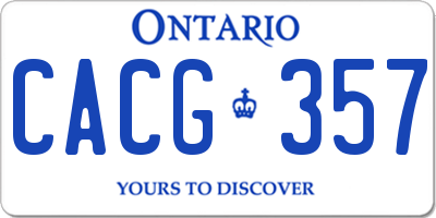 ON license plate CACG357