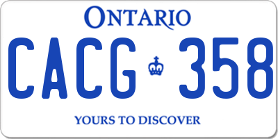 ON license plate CACG358