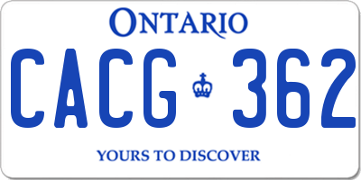 ON license plate CACG362