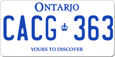 ON license plate CACG363