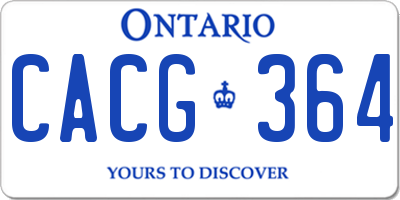 ON license plate CACG364