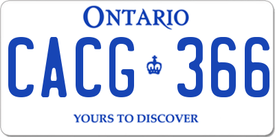 ON license plate CACG366