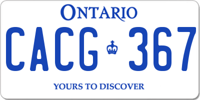 ON license plate CACG367