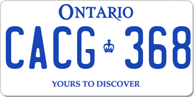 ON license plate CACG368