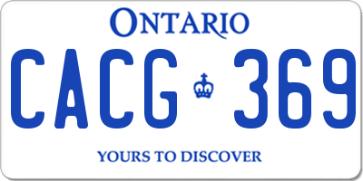 ON license plate CACG369