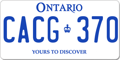 ON license plate CACG370