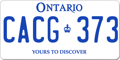 ON license plate CACG373