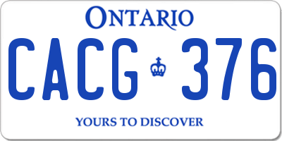 ON license plate CACG376