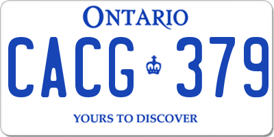 ON license plate CACG379