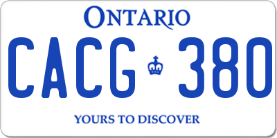 ON license plate CACG380