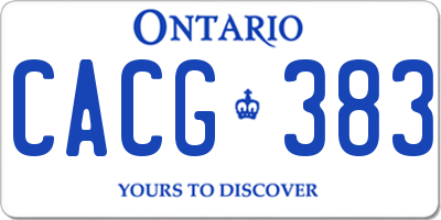 ON license plate CACG383