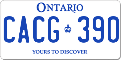 ON license plate CACG390