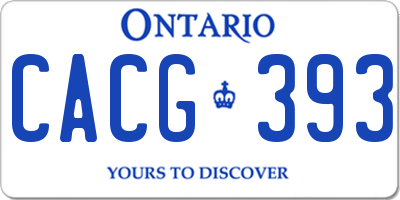 ON license plate CACG393