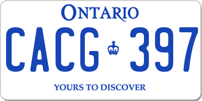 ON license plate CACG397