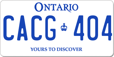 ON license plate CACG404