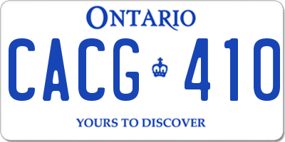 ON license plate CACG410