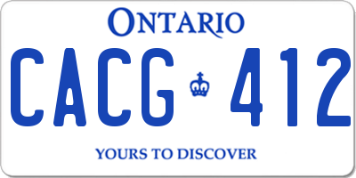 ON license plate CACG412