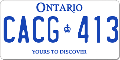 ON license plate CACG413