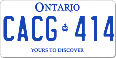 ON license plate CACG414