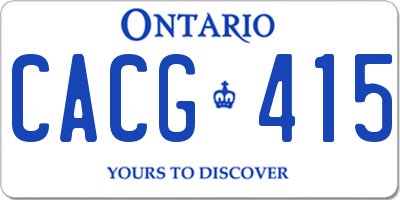 ON license plate CACG415