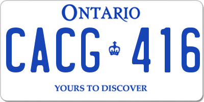 ON license plate CACG416