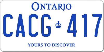 ON license plate CACG417