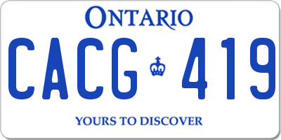 ON license plate CACG419