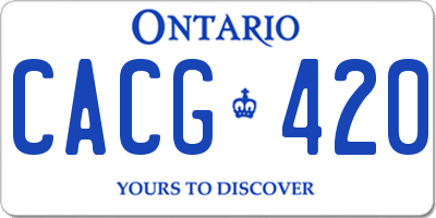 ON license plate CACG420