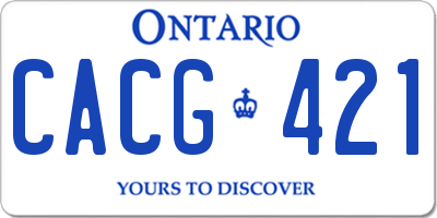 ON license plate CACG421