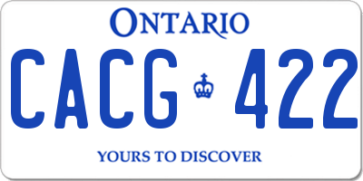 ON license plate CACG422