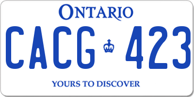 ON license plate CACG423