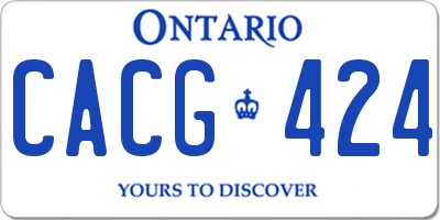 ON license plate CACG424