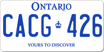 ON license plate CACG426