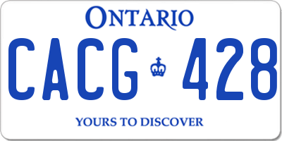 ON license plate CACG428