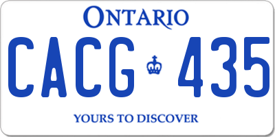 ON license plate CACG435